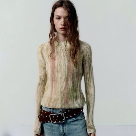 Zara Sweaters - Zara Alpca Wool Blend Tie Dye Long Sleeve Knit Sweater